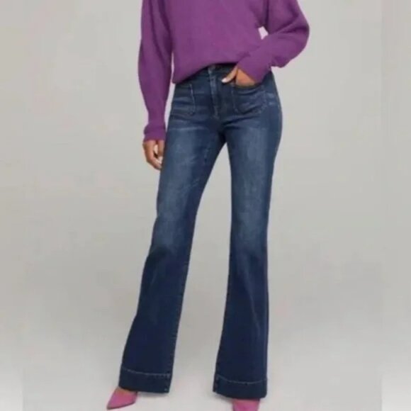 CABI The Patch Pocket Wide Leg Jeans Style 4151 Size 4 - Picture 5 of 5